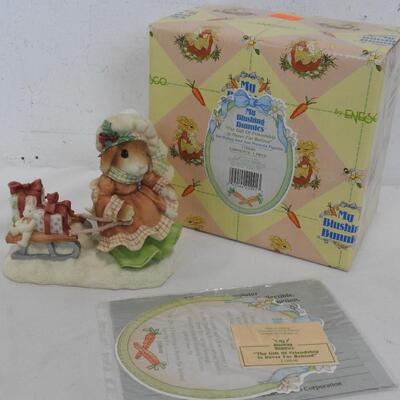 1996 My Blushing Bunnies Figurine Lot, 178640 and 178659, Winter - New, Open Box