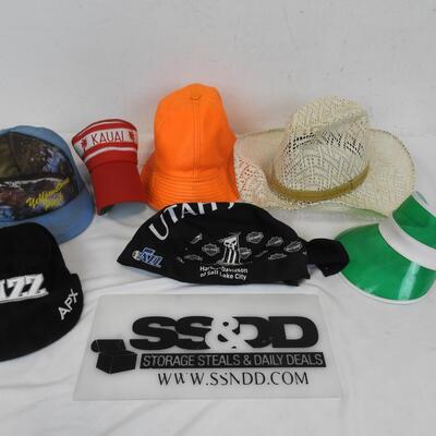 7 Hats & Visors: Yellowstone Trucker Hat, Utah Jazz, Harley Davidson, etc