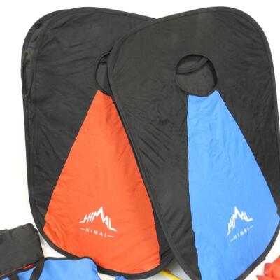 Cornhole Game, Canvas Travel Set with Bag. Red & Blue with Bean Bags & Stakes