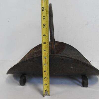 Brass/Leather/Wood Fire Bellows & Metal Fire Wood Log Holder/Carrier