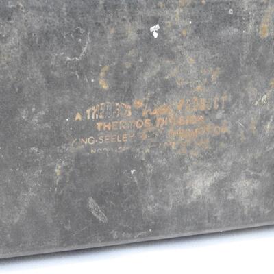 Black Metal Thermos Lunchbox. 10"x7.5"x4.5" Rusted & Vintage