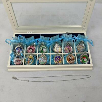 12 Month Betty Boop Pendant Necklace Set with Chain and Jewelry Box