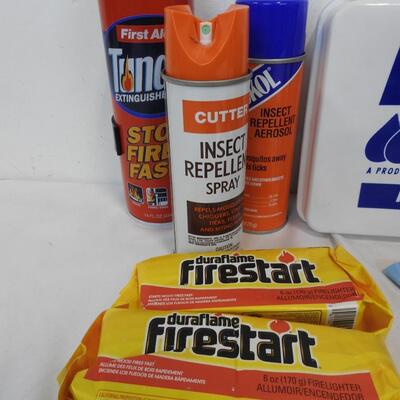 Outdoor/Camping Lot: Burn Free Kit,Repellant, Fire Starters, Cool Down Scarf