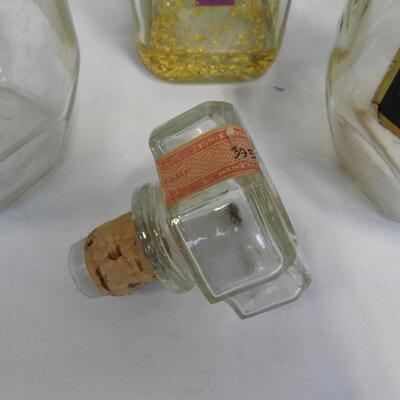 12 Liquor Bottles: 11 W/topper-1 Without, Various Shapes/Colors, 1 Extra Topper