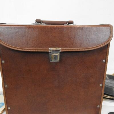 Brown Carry Case W/38 Vintage 78's Records- Eddie Arnold, Hank Williams & More