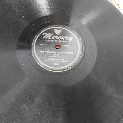 Brown Carry Case W/38 Vintage 78's Records- Eddie Arnold, Hank Williams & More
