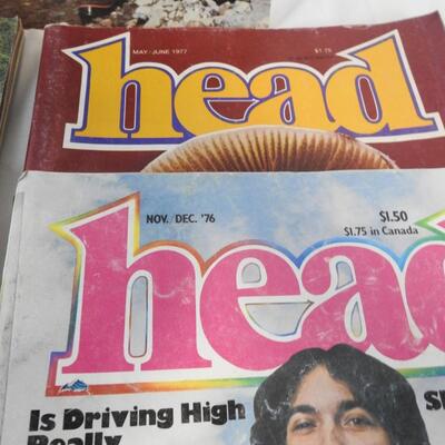 5 Vintage Magazines: Outside, High Times, Easy Riders, head: 1976-1979