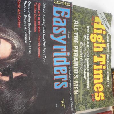 5 Vintage Magazines: Outside, High Times, Easy Riders, head: 1976-1979