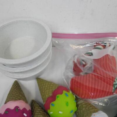24 pc Dog Toys, Balls, Squeaky Toys, Bowls, Ice Cream Toys
