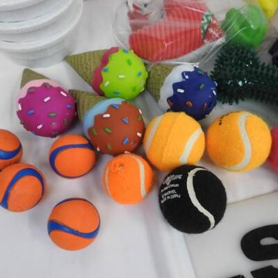24 pc Dog Toys, Balls, Squeaky Toys, Bowls, Ice Cream Toys