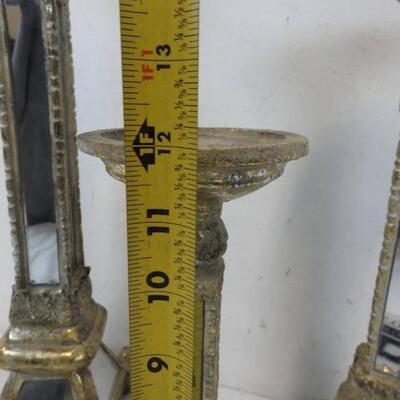 3 Candle Holders, Mirrors on the Sides