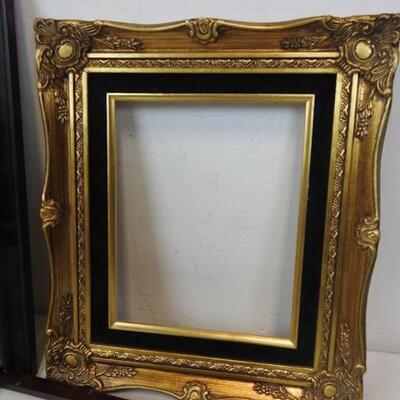 6 Large Frames, Some with Glass, Rectangles, Gilded