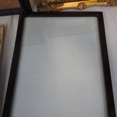 6 Large Frames, Some with Glass, Rectangles, Gilded