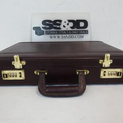 Atlantic Fine Mark Executive Case, Brown, Combination Lock, Good Condition-Clean