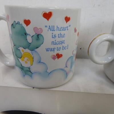 Care Bear Stoneware Mugs (2) : 1 w/ gold trim, Care Bear Designers Collection