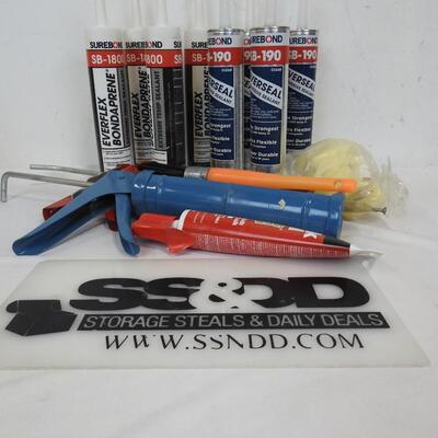 Surebond Caulk/Sealant, 2 Caulk/Sealant Guns, Sponges, Brush