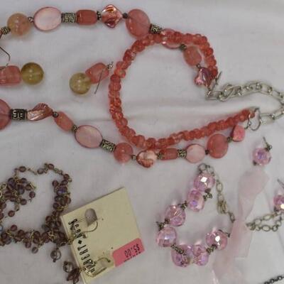 Costume Jewelry, 9 various sets of Necklaces/Earrings, Bracelet /Earrings