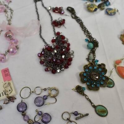 Costume Jewelry, 9 various sets of Necklaces/Earrings, Bracelet /Earrings