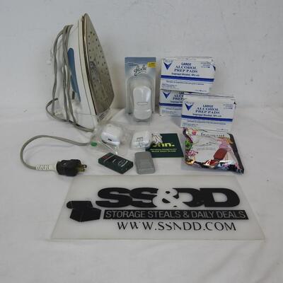Personal Care/Household Lot: Iron, Alcohol Prep Wipes, Ear Buds,Lighters