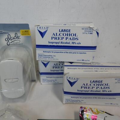 Personal Care/Household Lot: Iron, Alcohol Prep Wipes, Ear Buds,Lighters
