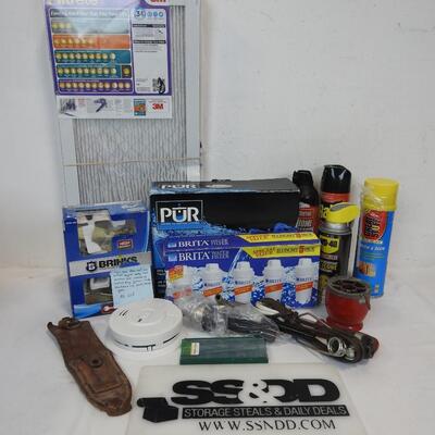 Household Lot: PUR Filters, Brita Filters, Pest Sprays, Brinks Door Knob