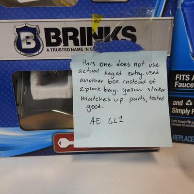 Household Lot: PUR Filters, Brita Filters, Pest Sprays, Brinks Door Knob