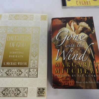 Books/CD Lot: Bible W/ Case, Gone With The Wind, Jane Eyre, Recipe Book,