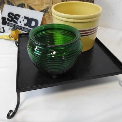 Garden/Planter Lot:Planter Box, Metal Plant Stands, Pots,Nozzles-Some Vintage
