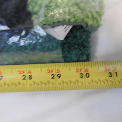 Holiday Time Elf Cotton/Polyester Non-Slip Bath Rug Set, Green, 3pcs-NEW