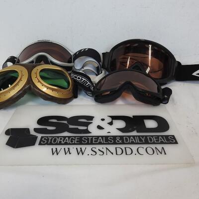 4 Pairs Ski Goggles- Scott, Smith Brands, Various Styles/Sizes
