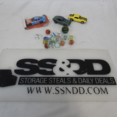 Collectibles: 19-Marbles & 1 Steelie- Some Vintage?, 3-Cars
