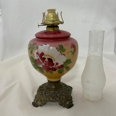 .47. Hand Painted Kerosene Lamp | c. 1890