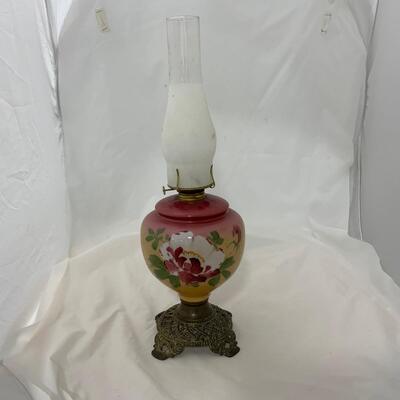 .47. Hand Painted Kerosene Lamp | c. 1890