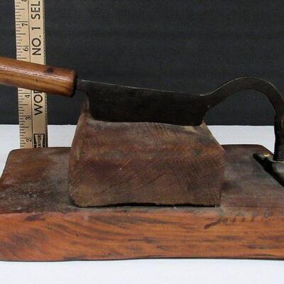 Antique Primitive Wood Tobacco Chopper/Cigar Cutter