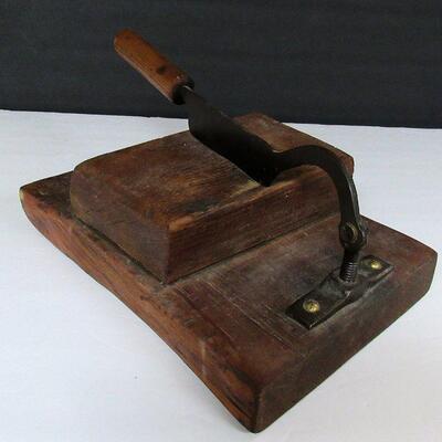 Antique Primitive Wood Tobacco Chopper/Cigar Cutter