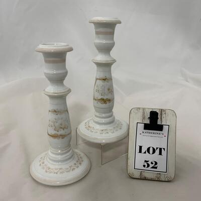 .52. Early Porcelain Candle Sticks | c. 1830