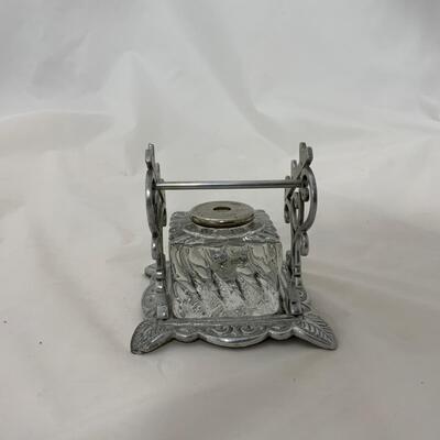 .54. Silvered Iron Ink Well | c. 1870