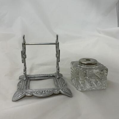 .54. Silvered Iron Ink Well | c. 1870