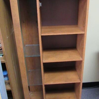 Smaller Size Display With Glass and Wood Shelves, No Door