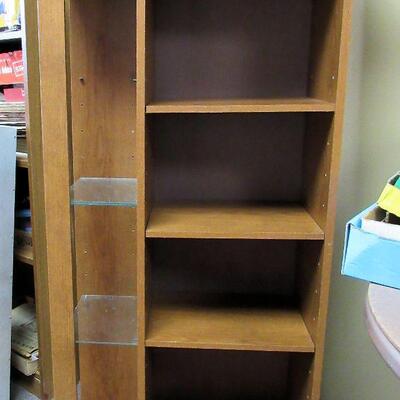 Smaller Size Display With Glass and Wood Shelves, No Door