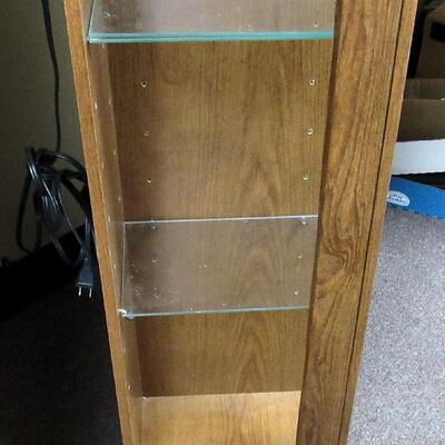 Smaller Size Display With Glass and Wood Shelves, No Door