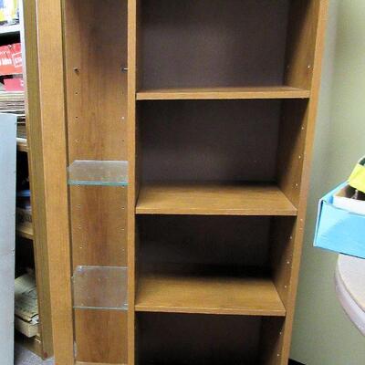 Smaller Size Display With Glass and Wood Shelves, No Door