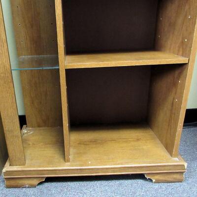 Smaller Size Display With Glass and Wood Shelves, No Door