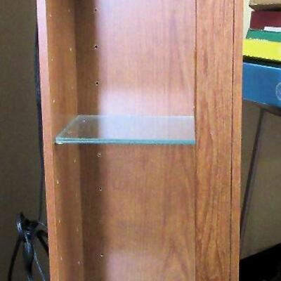 Smaller Size Display With Glass and Wood Shelves, No Door