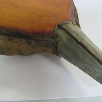 Old Fireplace Bellows, Tin, Wood, Leather