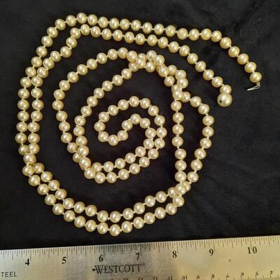 Very Long Beaded Necklacea Lot of 5