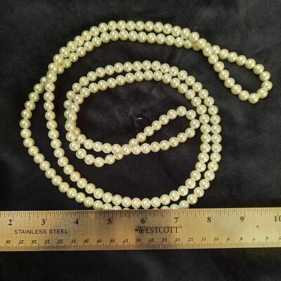 Very Long Beaded Necklacea Lot of 5