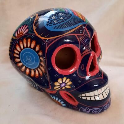 Hand Painted Ceramic Skull