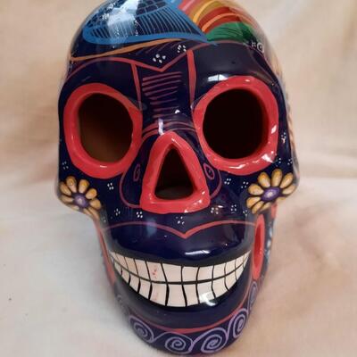 Hand Painted Ceramic Skull