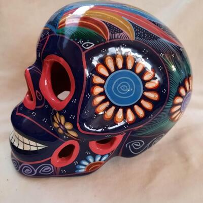 Hand Painted Ceramic Skull